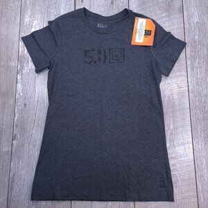 5.11 Tactical T-Shirt Womens Large Charcoal Knife Fight Graphic Print Heather